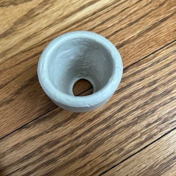 NWT Vance Kitira Napkin Rings Garden Plant Pots Set/6 stone grey off white color - Picture 5 of 6